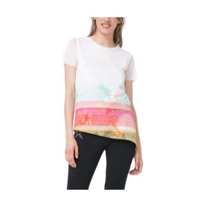 Desigual  Polo T Shirt Asimetric Polynesia Blanc 73T2EP9