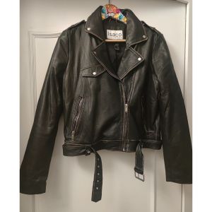 Isaco & Kawa  Veste Blouson cuir Perfecto noir