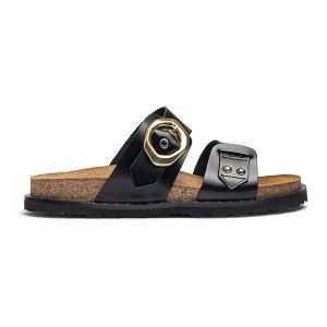 YOKONO  Sandales SANDALIA PLANA DE PIEL CON HEBILLA  BOLUS 254 NEGRO