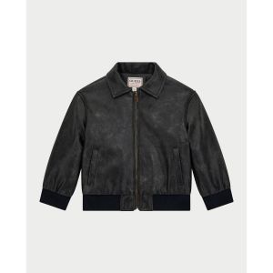Guess  Blouson enfant Veste noire en cuir matelassée garçon
