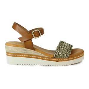 Miswear  Sandales SANDALIA CON CUÑA, CÓMODA Y EN TENDENCIA 5544  KAKI