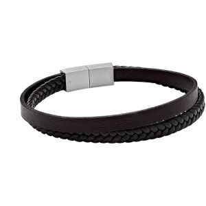 Jourdan  Bracelets Bracelet  Lumio acier cuir brun