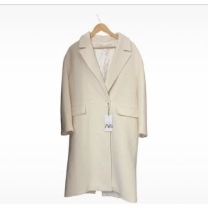 Manteau Zara Manteau crème - Couleur XS - Taille Blanc