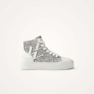 Vanessa Wu  Baskets montantes enfant Baskets monogramme montantes à paillettes Mini Lina