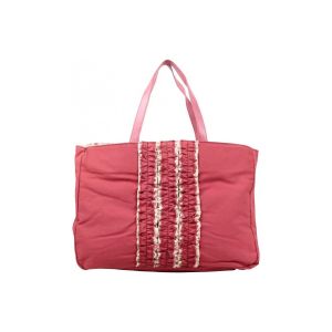 Patrick Blanc  Sac à main Sac cabas  toile déco froufrou rose framboise