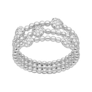 Orusbijoux  Bague Bague Argentée Multi Anneaux Et Cercles Sertis