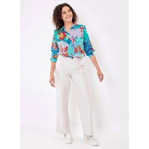 La Fiancee Du Mekong  Pantalon Pantalon droit coton épais uni LINE