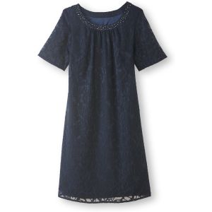 Daxon  Robe by  - Robe housse en tissu effet dentelle