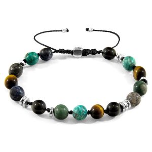 Anchor & Crew  Bracelets Bracelet Macramé Agaya Argent Et Pierre