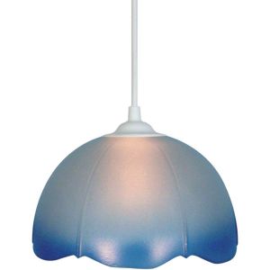 Tosel  Lustres, suspensions et plafonniers Suspension cloche verre satiné bleu