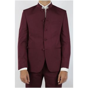 Veste Kebello Veste col mao Bordeaux H - Couleur FR 54,FR 56,FR 58,FR 60,IT 62,IT 64 - Taille Bordeaux