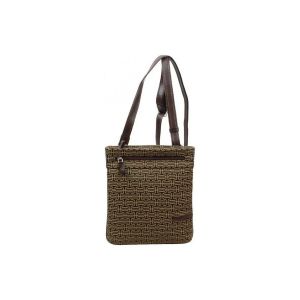 Tony Perotti  Sac à main Pochette bandoulière toile finition cuir J8896 - Marron