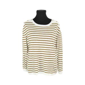 Des Petits Hauts  Gilet Pull en lin blanc