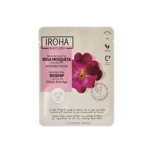 Iroha Nature  Anti-Age & Anti-rides Masque Facial En Tissu Rose Musquée