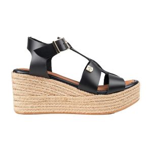 Popa  Sandales ALPARGATA DE CUÑA DE YUTE NEGRO  GRUMARI VAQUETA