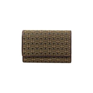 Tony Perotti  Sac à main Porte monnaie à rabat toile / cuir  - Marron motif