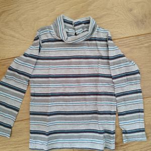 In Extenso   T-shirt enfant Sous pull rayé gris et bleu in extenso - 3 ans