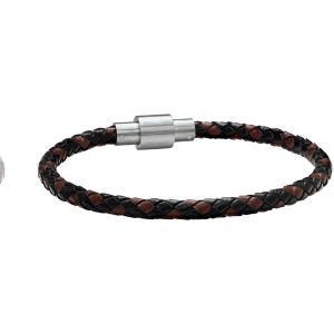 Jourdan  Bracelets Bracelet  Timo acier cuir noir et brun