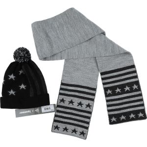 3 Pommes  Bonnet enfant Ensemble bonnet + écharpe gris, noir