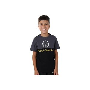 Sergio Tacchini  T-shirt enfant T-SHIRT ENFANT  BRAVE NOIR ET JAUNE