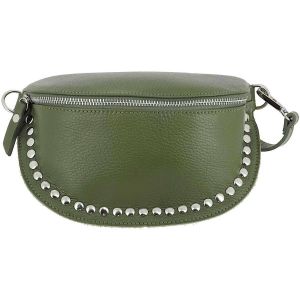 Sac Dupond Durand Hobas sac banane clouté en cuir - Couleur Unique - Taille Vert