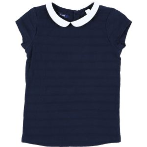 Oka&iuml;di  T-shirt enfant T-shirt col claudine bleu