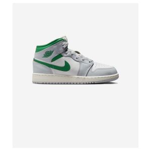 Nike  Baskets montantes Jordan 1 Mid White Pure Platinum Pine Green (GS)