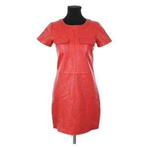 Maje  Robe courte Robe en cuir rouge
