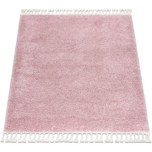 Rugsx  Tapis Tapis BERBER carré 9000 rose Franges berbère 120x120 cm