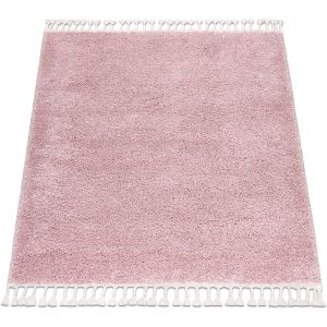 Tapis Rugsx Tapis BERBER carré 9000 rose Franges berbère 120x120 cm - Couleur 120x120 cm - Taille Rose