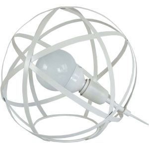 Tosel  Lampes de bureau Lampe a poser globe m&eacute;tal blanc d'ivoire