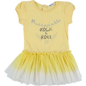3 Pommes  Robe enfant Robe jaune, blanc