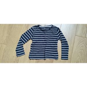 Kiabi   T-shirt enfant T-shirt manches longues rayé bleu marine et blanc Kiabi - 6 ans