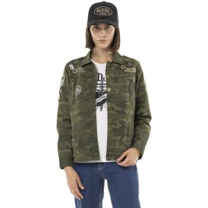 Von Dutch  Surchemises Veste militaire femme imprim&eacute; camouflage avec patchs