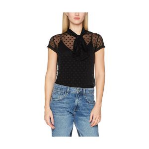 Guess  Debardeur Top Pammy Col officier en résille Noir