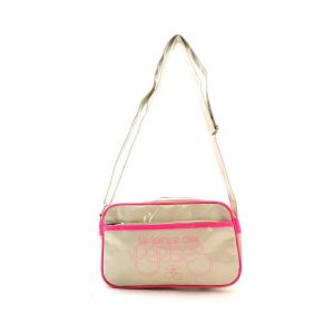 Le Temps des Cerises  Sac Sac Besace Rumba 2 Beige/Rose Fluo