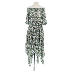 Maje  Robe Robe en soie verte