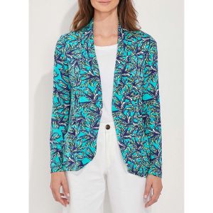 Veste La Fiancee Du Mekong Veste imprimée souple ajustée Ecovero CATLINE - Couleur FR 36,FR 38,FR 40,FR 42,FR 44,FR 46,FR 48 - Taille Bleu