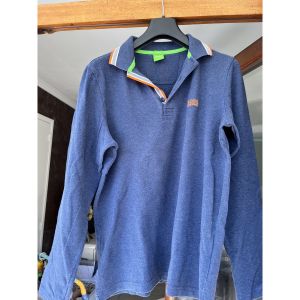 Polo Hugo Boss Boss Orange Polo manches longues Hugo Boss Homme - Couleur S - Taille Bleu