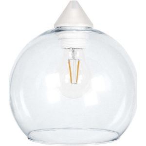 Tosel  Lustres, suspensions et plafonniers Suspension globe verre transparent  et blanc
