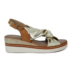 Aplauso  Sandales SANDALIAS DE CUÑA EN PIEL CON PLANTA DE GEL  229 PLATINO