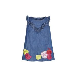 Guess  Robe enfant Robe fille denim fleurs brodées K91K19 Bleu