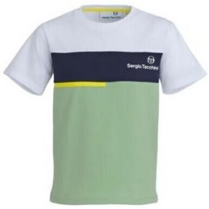 Sergio Tacchini  T-shirt enfant TEE SHIRT INCASTRO JR - WHITE/QUIET GREEN - 12 ans