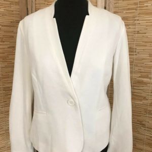 Galeries Lafayette  Veste Blazer blanc d'Ivoire 1 bouton galeries Lafayette 38