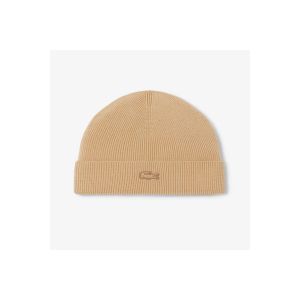 Lacoste  Bonnet Bonnet laine revers c&ocirc;tel&eacute;  beige
