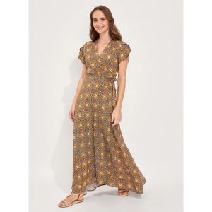 Robe La Fiancee Du Mekong Robe longue cache-coeur ecovero ELEZA - Couleur FR 36,FR 38,FR 40,FR 42,FR 44,FR 46,FR 48,FR 50,FR 52,FR 54,FR 56 - Taille Marron