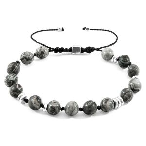 Anchor & Crew  Bracelets Bracelet Macramé Agaya Argent Et Pierre