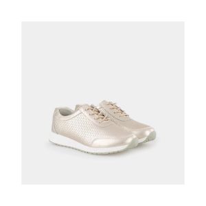 Vera Collection  Baskets Tennis Femme Cuir marche confort, dor&eacute;