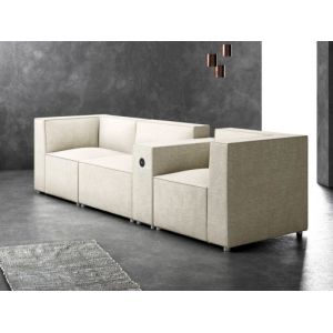 Banquette d'accueil modulable 3 places avec chargeurs USB