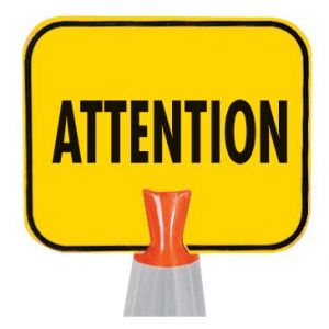 Panneau pour cône de chantier - Attention